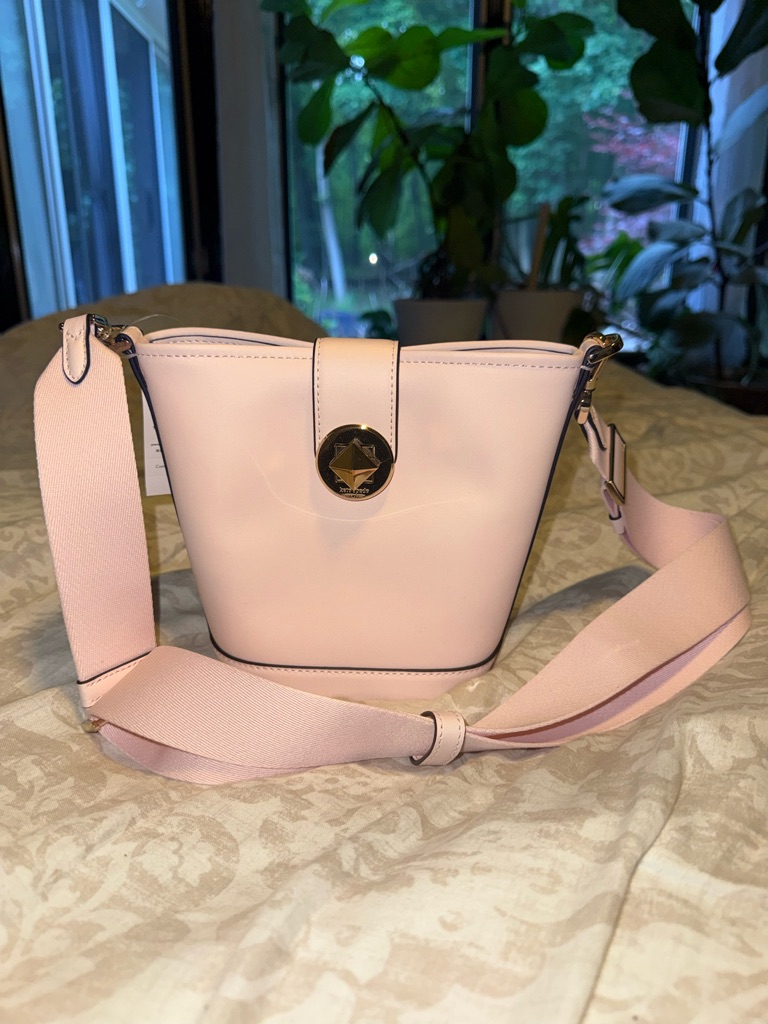 Kate Spade Pale Pink Bucket Crossbody With Wide Strap